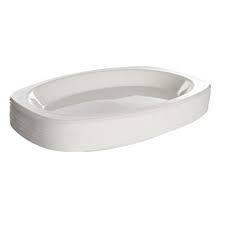 Genfac Plastic Plates White Oval Large 210x300mm 50pk