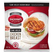 Ingham Flame Grilled Chicken Burger 1kg
