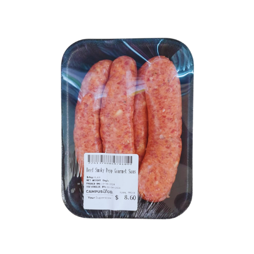 Gourmet Sausages Smokey Beef, Cheese & Pepper 4 pack *FROZEN*