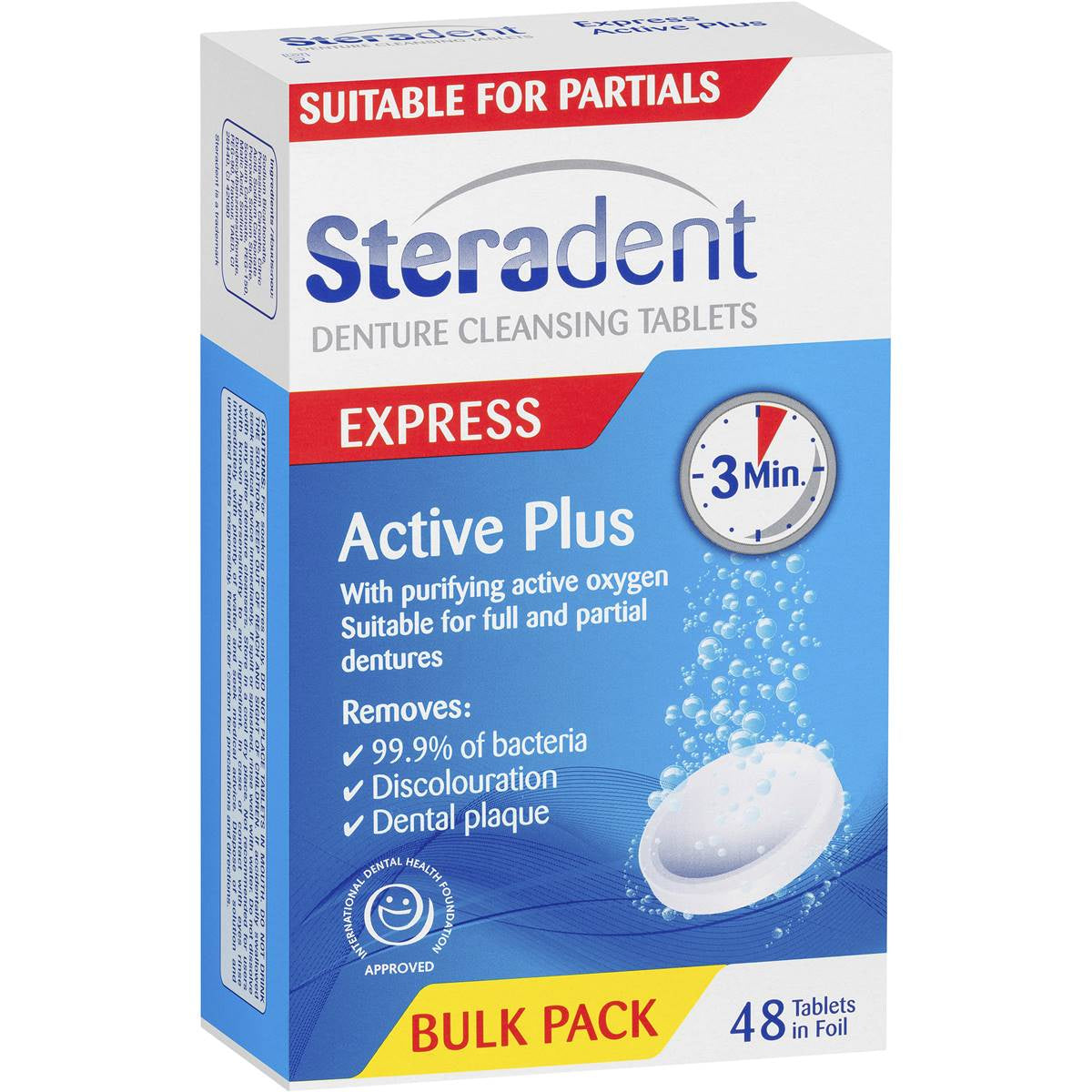 Steradent Denture Cleansing Tablets Active Plus 48pk