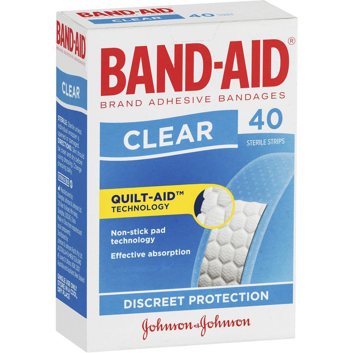 Band Aid Clear Strips 40pk