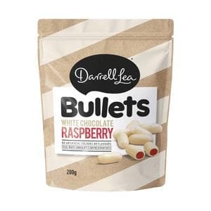 Darrell Lea Bullets White Chocolate Raspberry 180g