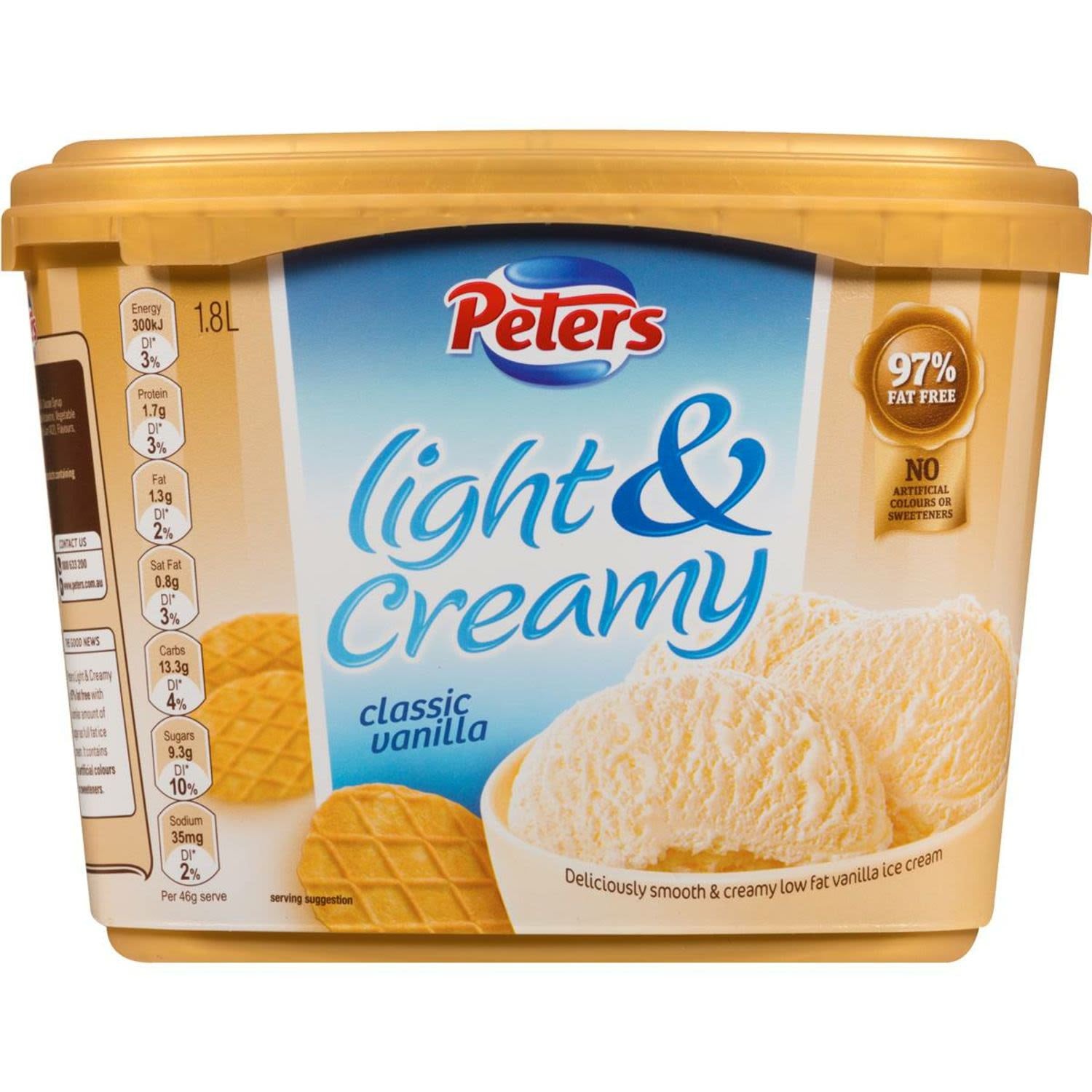 Peters Ice Cream Light & Creamy Vanilla 1.8L