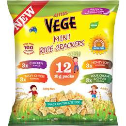 Ajitas Vege Mini Rice Crackers 12pk