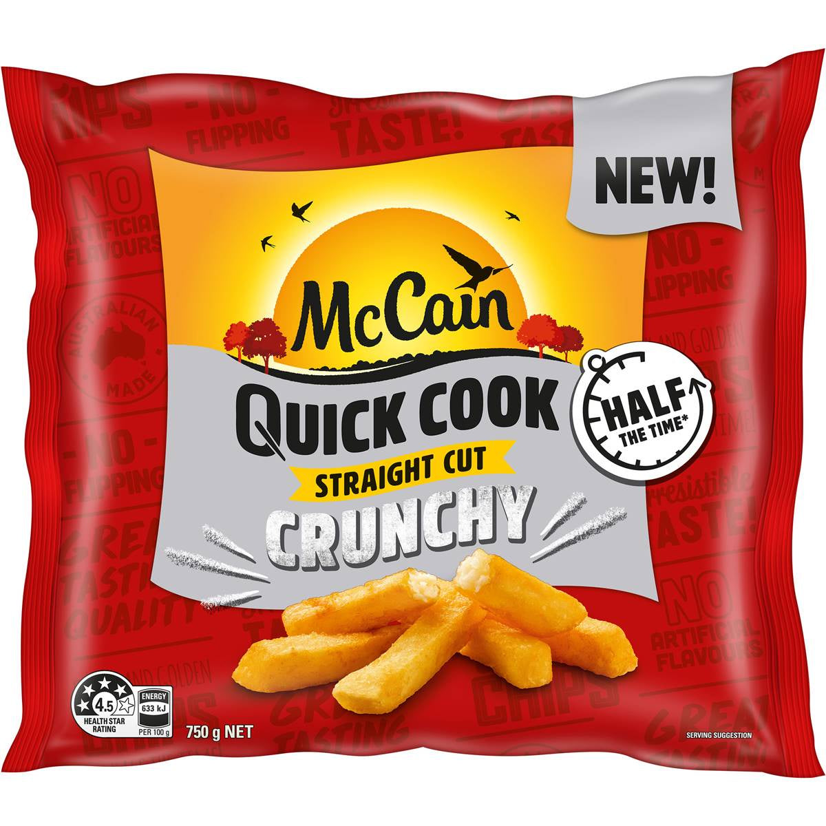 McCain Quick Cook Fries Straight Cut Crunchy 750g