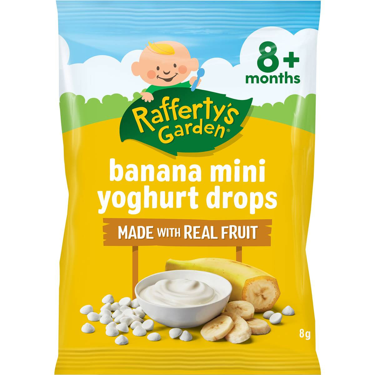 Raffertys Garden Banana Mini Yoghurt Drops 8g