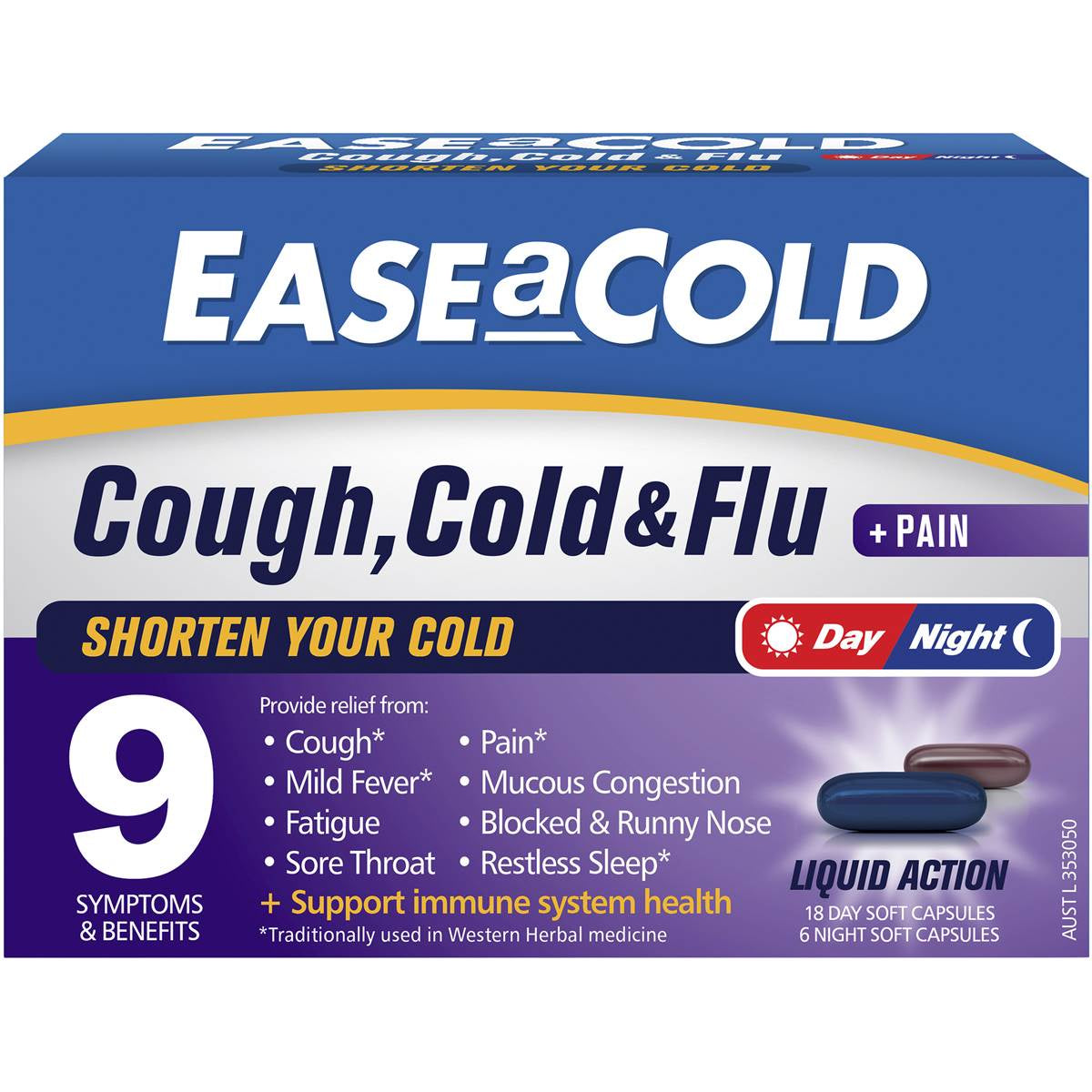 Ease A Cold Day Night Cough Cold & Flu Tablets 24pk