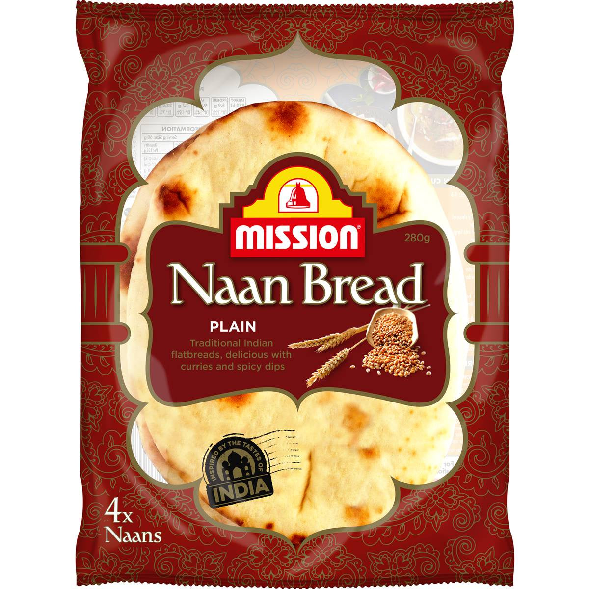Mission Naan Bread Plain 4pk
