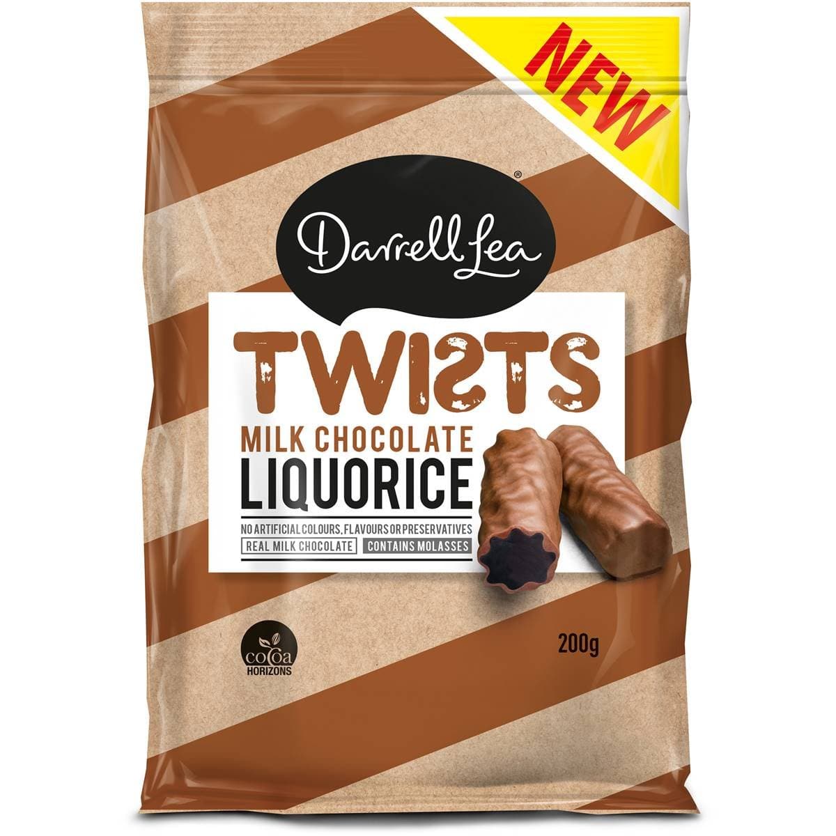 Darrell Lea Twists Milk Chocolate Liquorice 200g