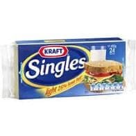 Kraft Cheese Singles Light 25% less fat 24pk 432g
