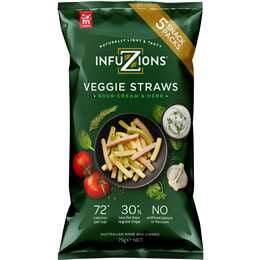 Infuzions Veggie Straws Sour Cream & Herb 5 Pack