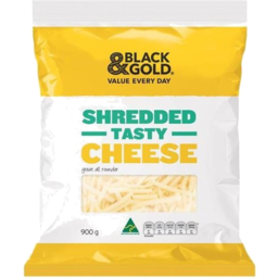 Black & Gold Shredded Grated Tasty Cheese 900g