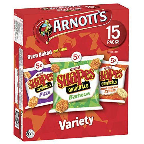 Arnotts Shapes Variety Box Multipack 15pk 375g