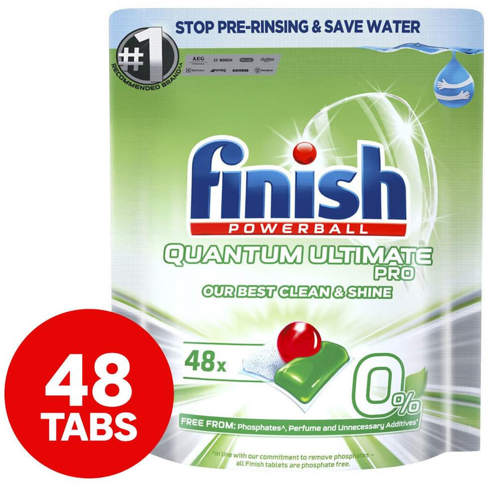 Finish Quantum Ultimate Pro 0% Dishwasher Tablets 48pk