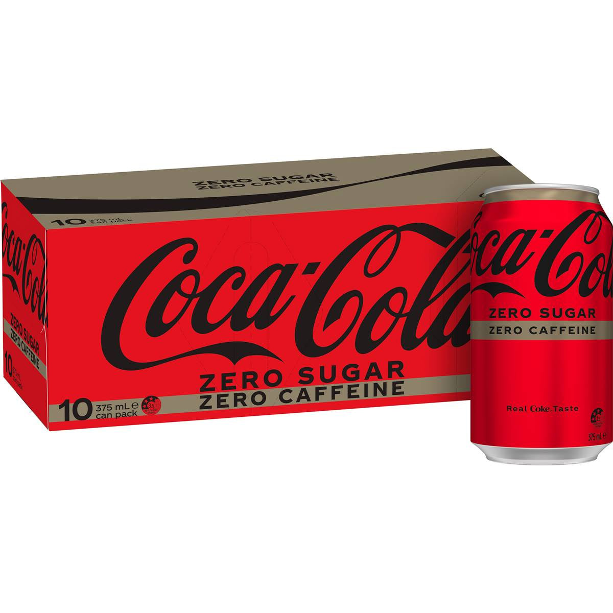 Coca Cola Zero Sugar Zero Caffeine Cans 10x375ml