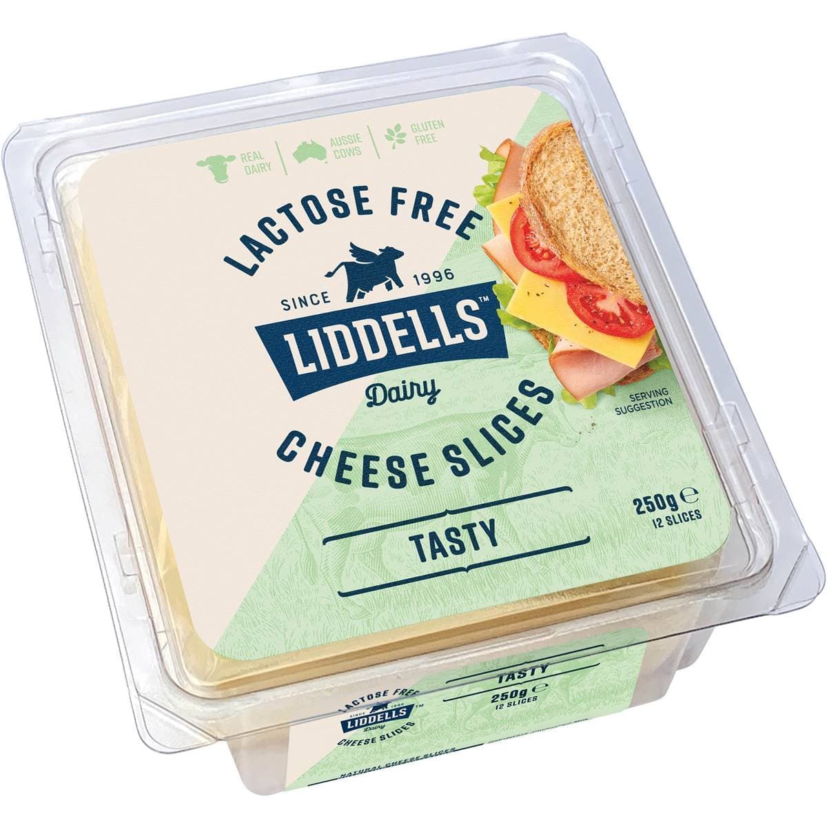 Liddells Lactose Free Cheese Slices Tasty 250g 12pk