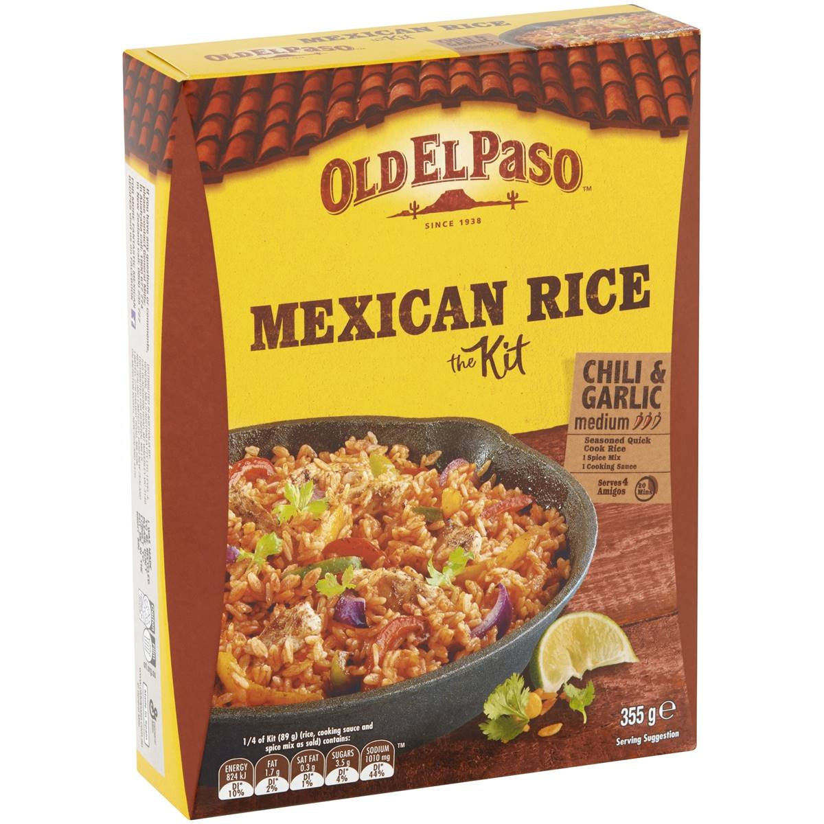 Old El Paso Chilli & Garlic Rice Kit Mexican Style 355g