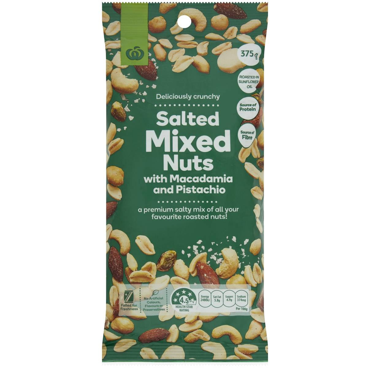 Salted Mixed Nuts with Macadamia & Pistachio 375g