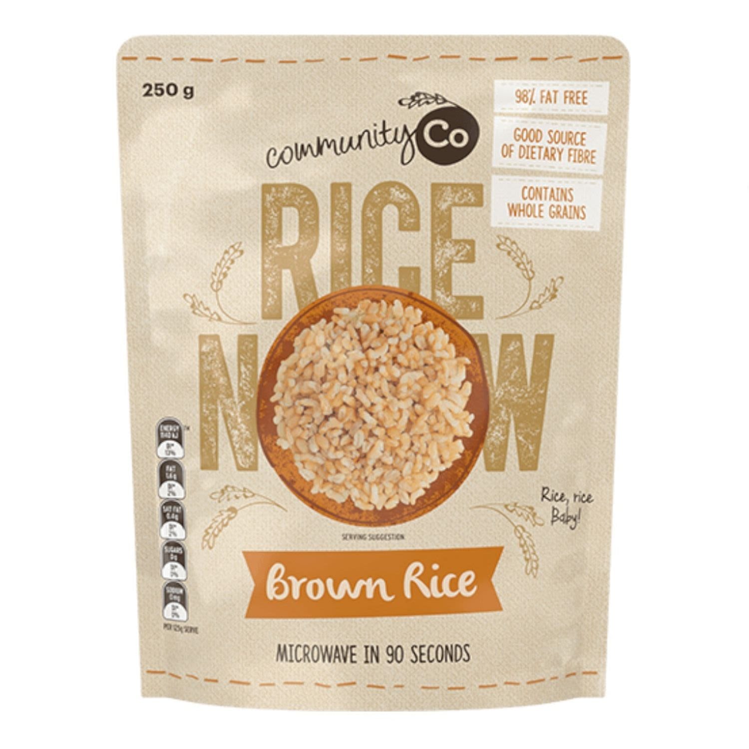 Community Co Microwave Brown Rice 250g