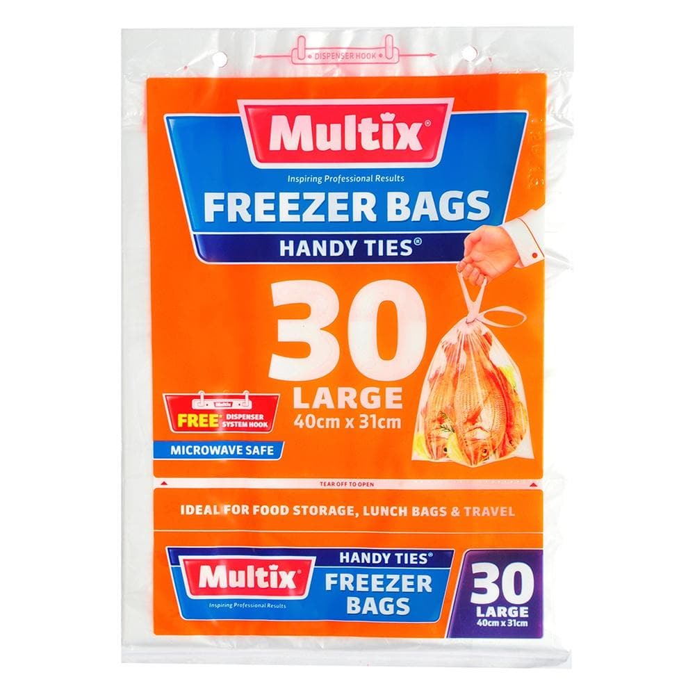 Multix Freezer Bags Handy Ties Large 30pk