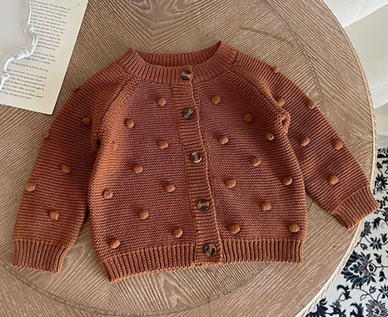 Brown Knitted Bubble Cardigan | Size 1
