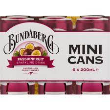 Bundaberg Passionfruit Mini Cans 6x200ml