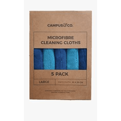 Campus&Co Microfibre Cleaning Cloths Aqua 5pk