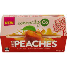 Community Co Diced Peaches in Juice 4x125g