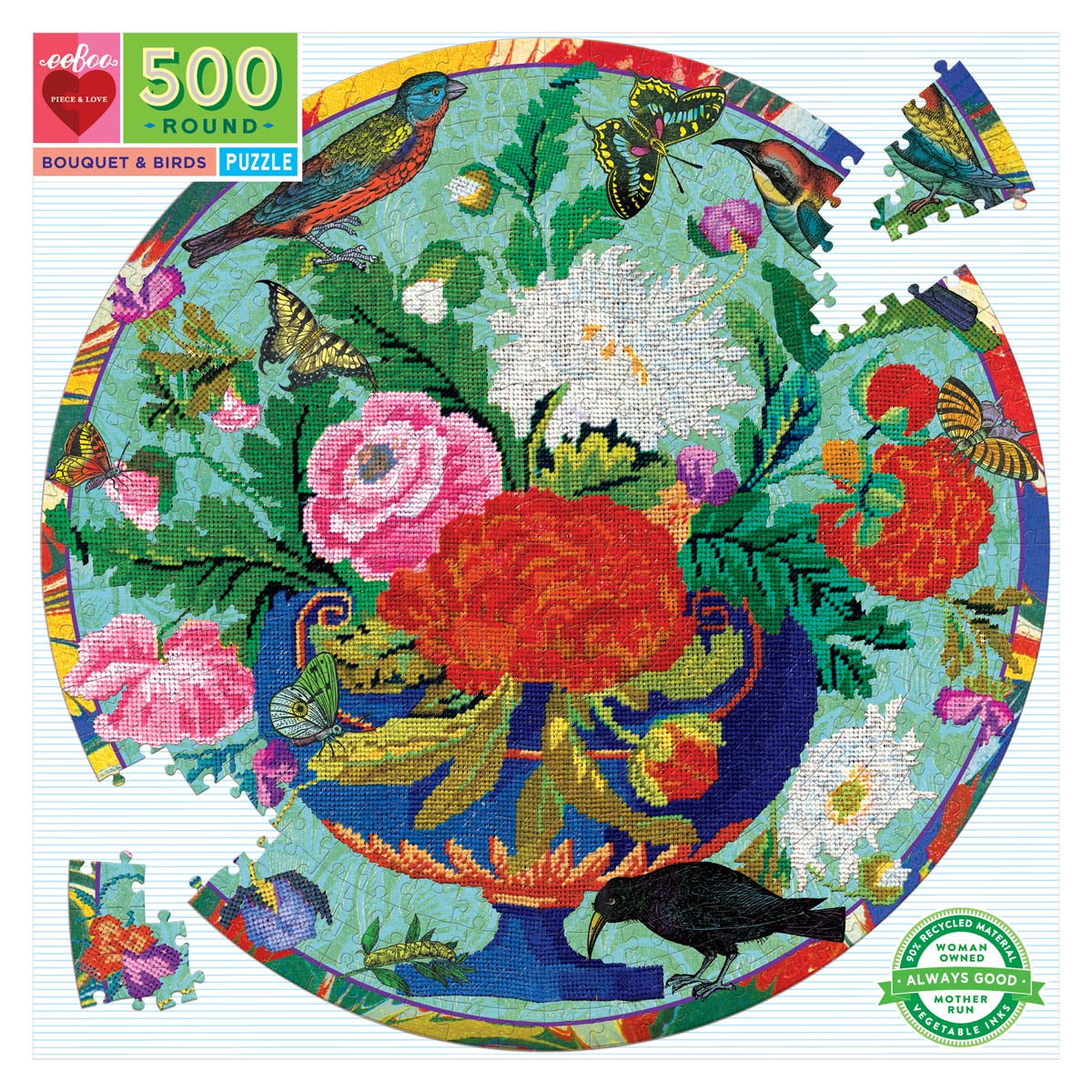 eeboo 500pce Puzzle Bouquet & Birds
