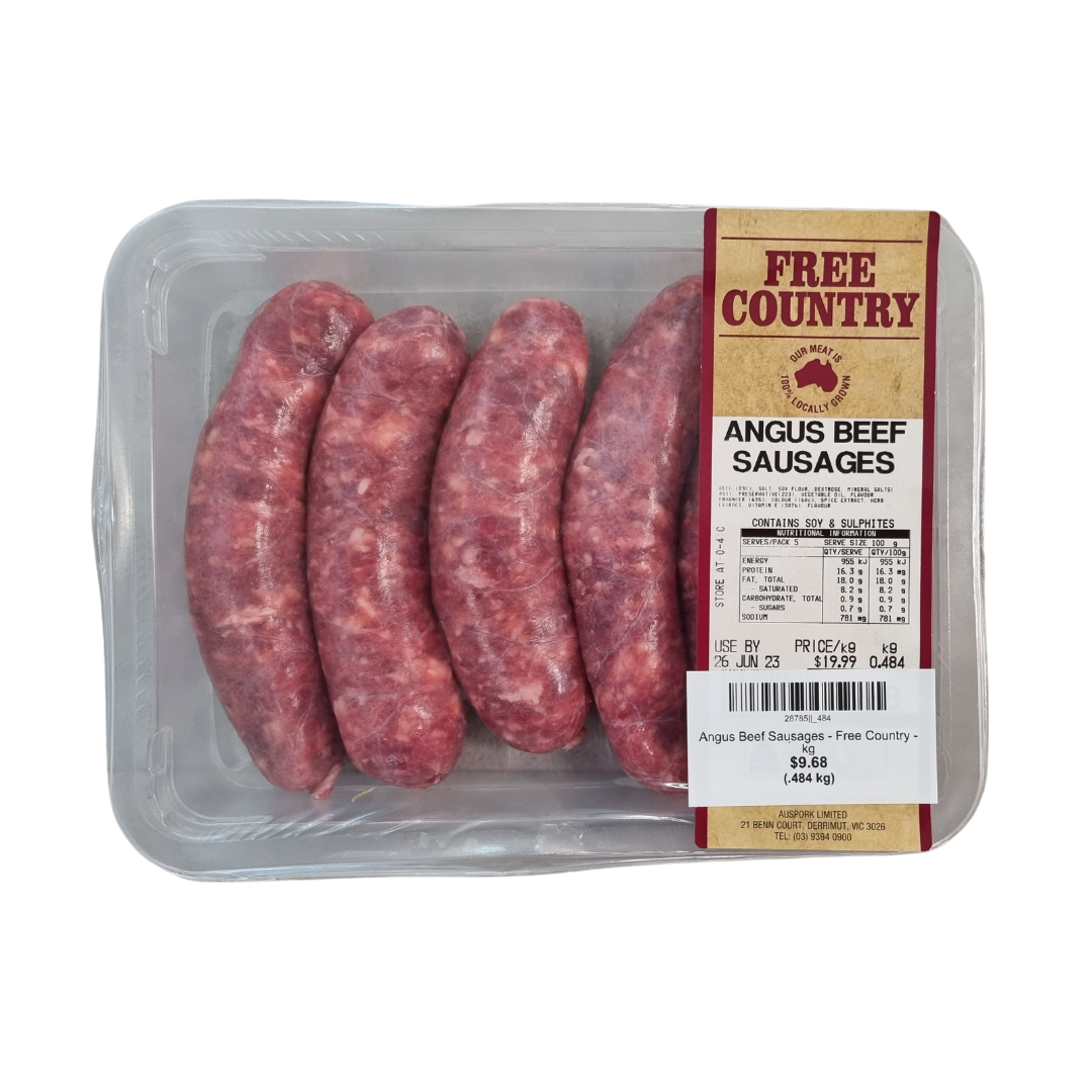 Angus Beef Sausages Free Country 5pk