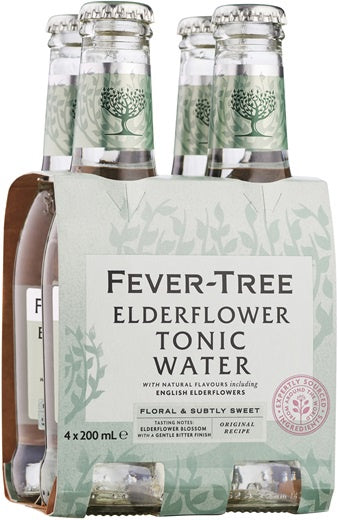 Fever Tree Elderflower Tonic Water 200ml x 4pk