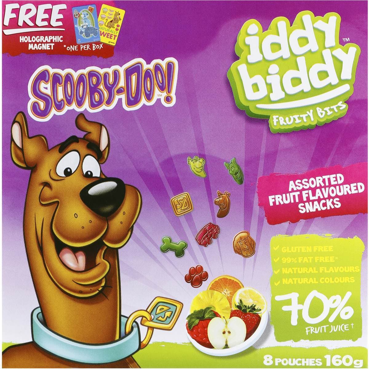 Iddy Biddys Scooby Doo Fruit Snacks 160g 8pk