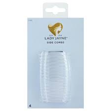 Lady Jayne Side Comb Medium Clear 4pk