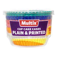 Multix Cup Cake Cases Plain & Printed 100pk