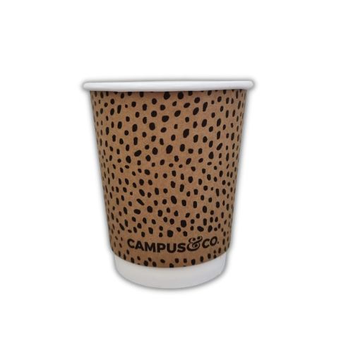 Campus&Co Coffee Cup Double Wall Abstract on Kraft 8oz 25pk