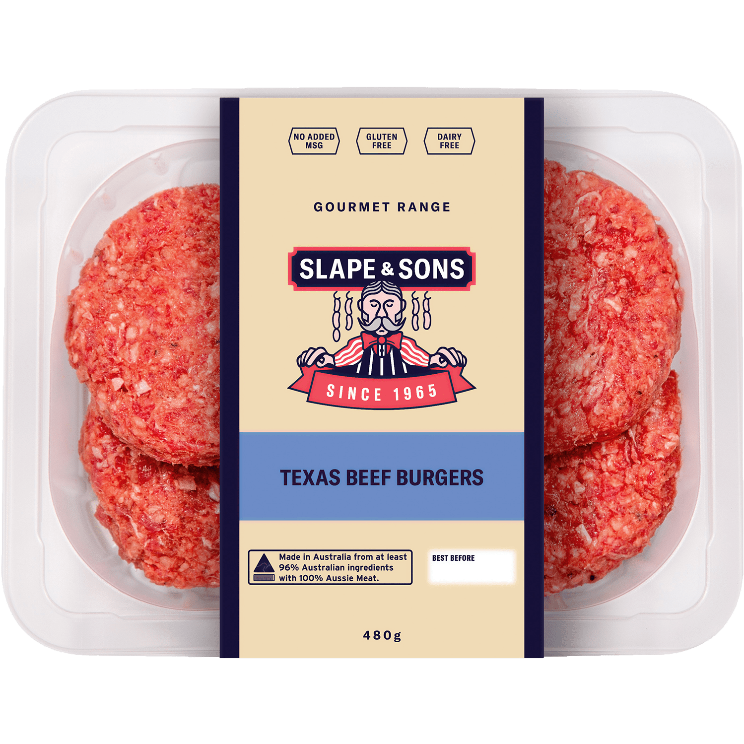 Beef Burger Texas Beef - Slape & Sons 480g *FROZEN*
