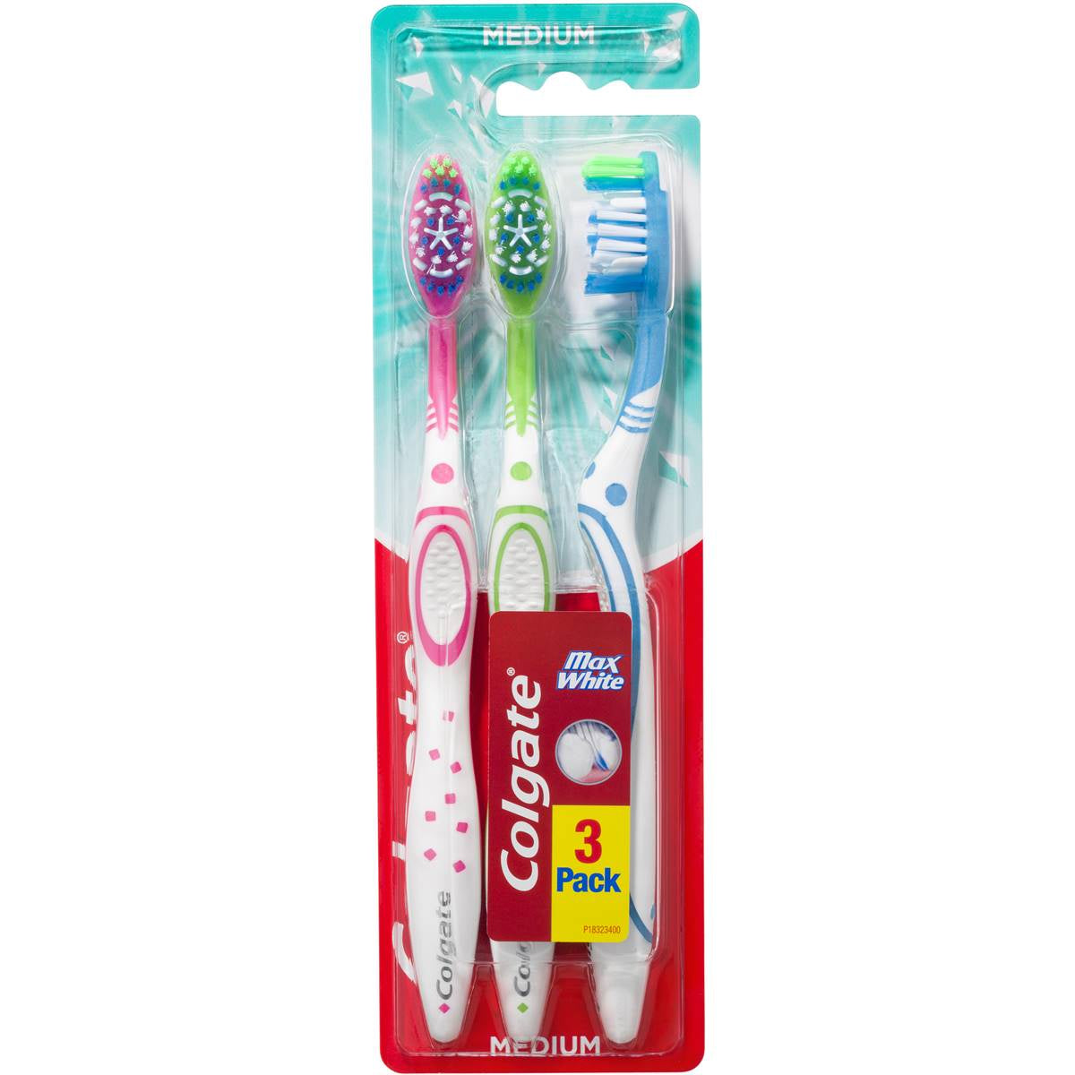 Colgate Toothbrush Max White Medium Bristles 3 Pack