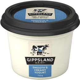 Gippsland Dairy Smooth & Creamy Plain Yoghurt 700g