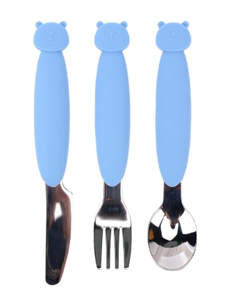 Children's Bear Cutlery Set | Blue