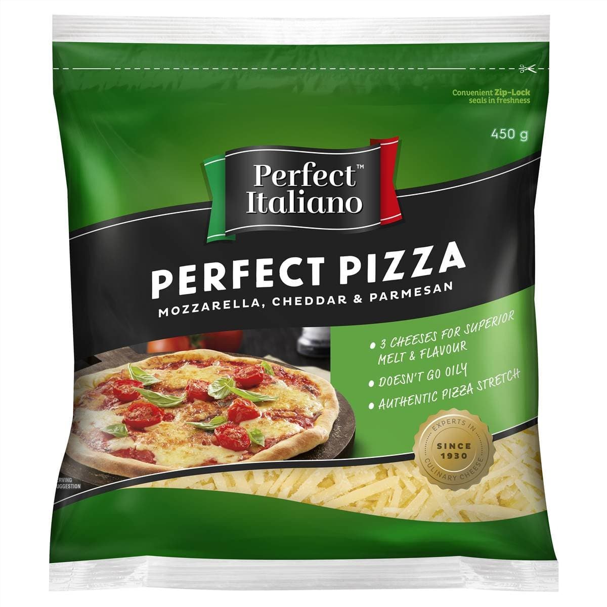 Perfect Italiano Pizza Cheese Grated Shredded 450g