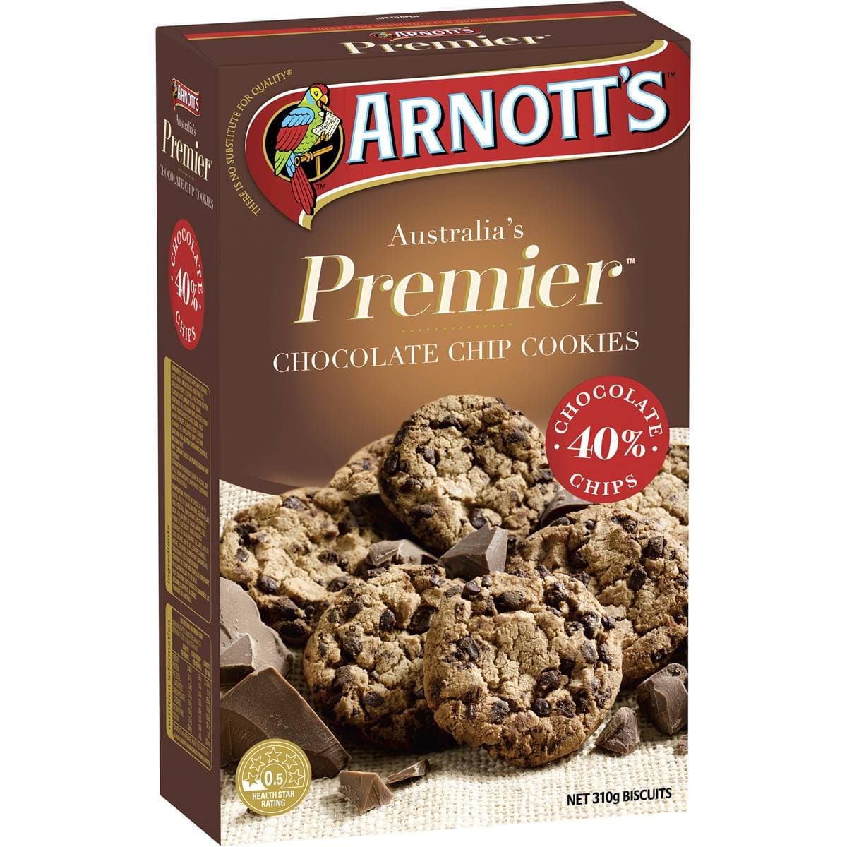Arnotts Premier Choc Chip Cookies 310g