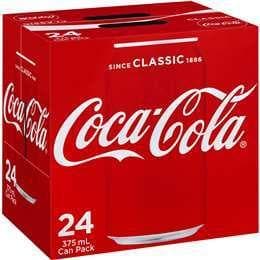 Coca Cola Coke Cans 24x375ml