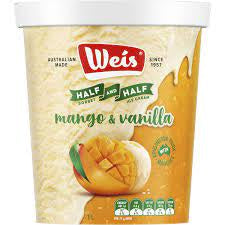 Weis Half Half Mango & Vanilla Icecream Sorbet 1L
