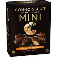 Connoisseur Mini Murray River Salted Caramel & Macadamia Ice Creams 6pk 360ml