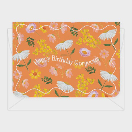 Happy Birthday Gorgeous Flower Fields Greeting Card