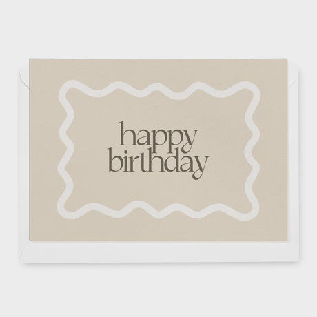 Happy Birthday Scalloped Border Greeting Card