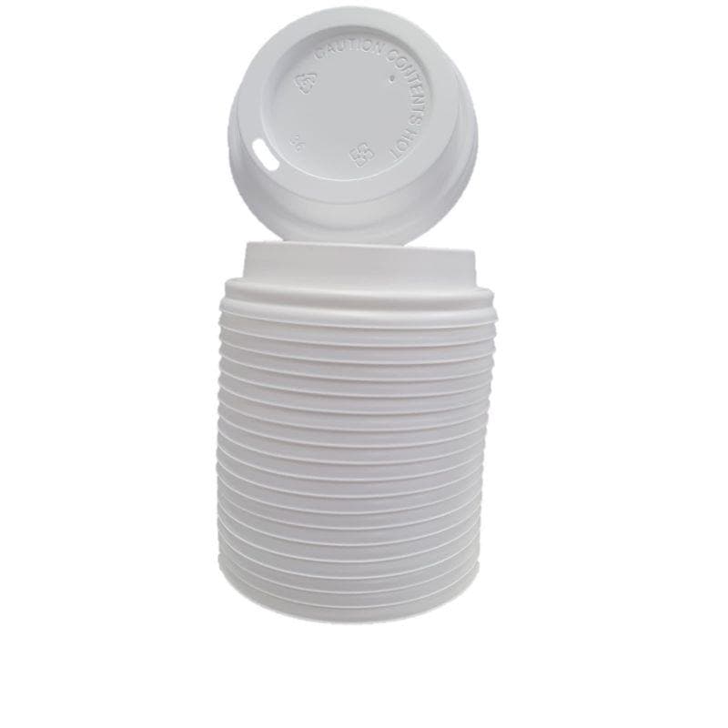Campus&Co Coffee Cup Double Wall White Lid 50pk