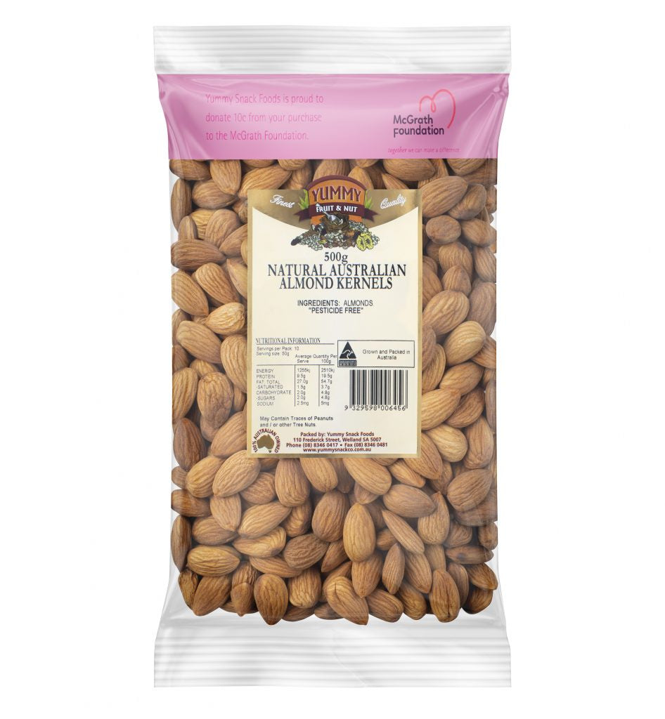 Yummy Snack Co Natural Almonds 500g