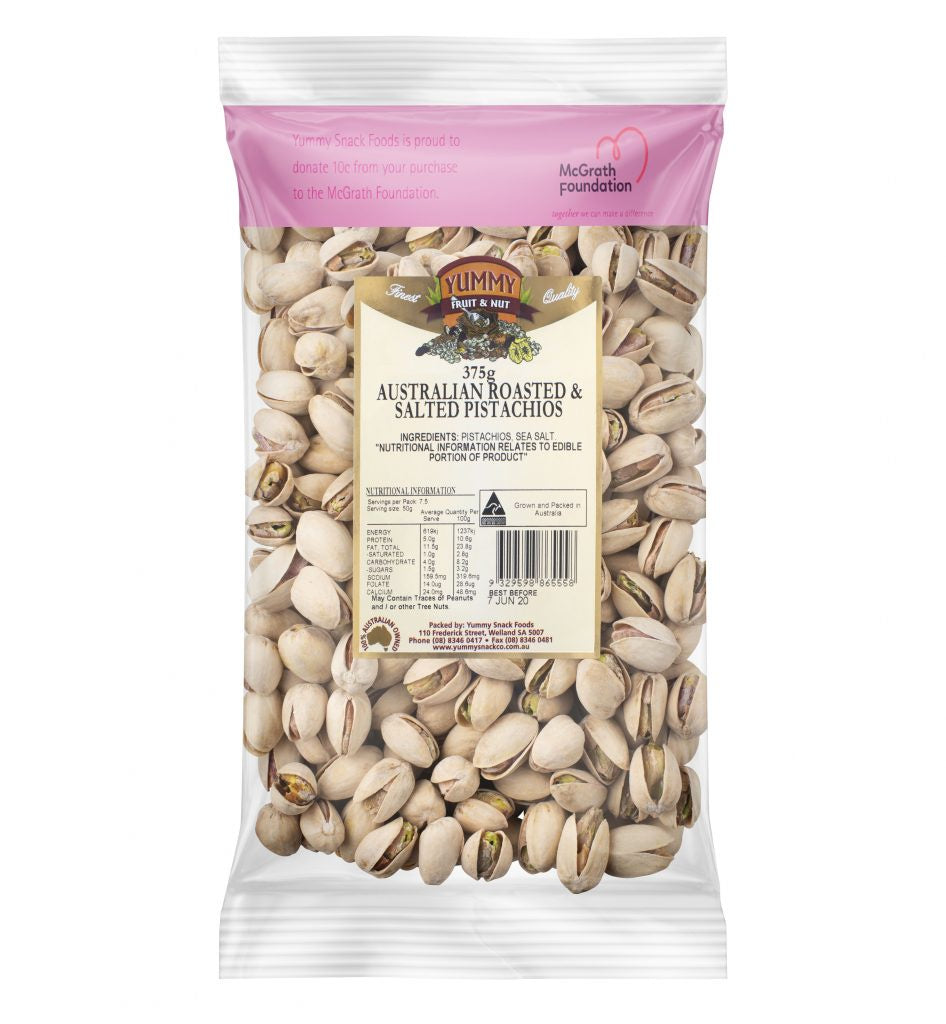 Yummy Snack Co Roasted & Salted Pistachios 375g