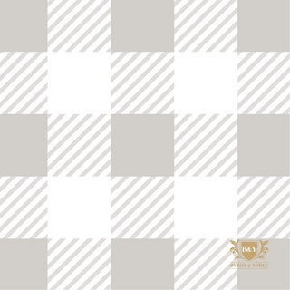 Byron & Yorke Silver Gingham Dinner Serviette